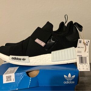 NWT Addidas NMD R1 slip on black shoes